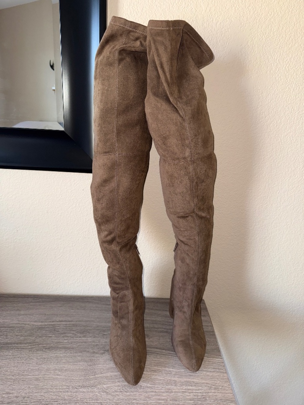Brown suede over the knee thigh high boots Size 7.5 sexy boots